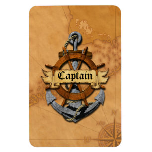 Captain Anchor And Wheel Magnet
