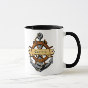 Captain Anchor And Wheel Mug