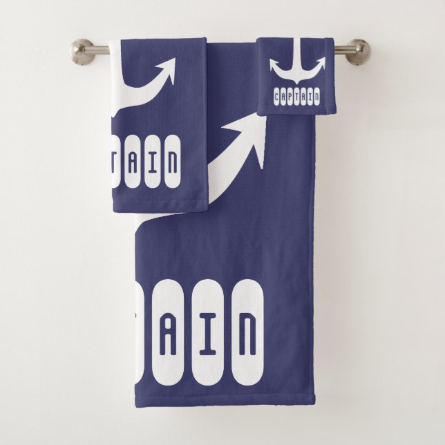 Captain Anchor Sea Ocean Sailing Bath Towel Set (Insitu)