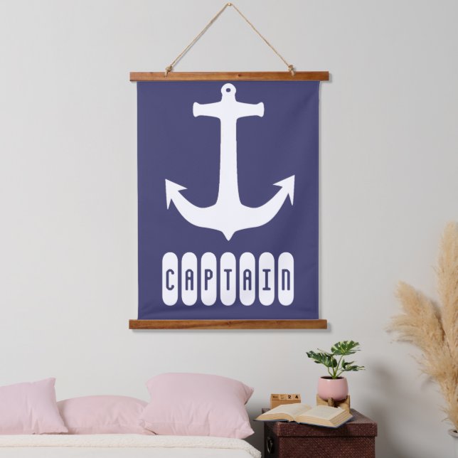 Captain Anchor Sea Ocean Sailing Hanging Tapestry (Bedroom)