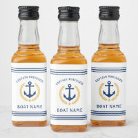 Captain And Boat Name Anchor Gold Laurel Mini