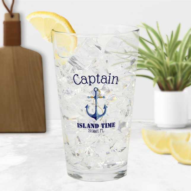 ⚓Captain and Boat Name Authentic Nautical  Glass (⚓Captain and Boat Name Authentic Nautical Glass)