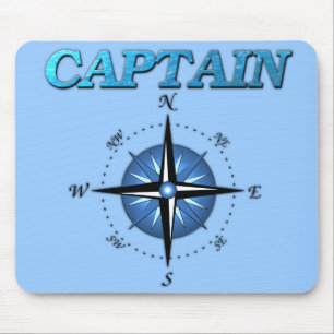 Captain And Compass Rose Mouse Pad