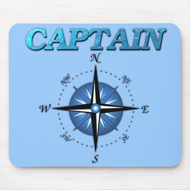 Captain And Compass Rose Mouse Pad (Front)