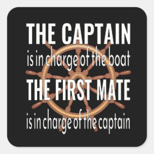 Captain and first mate square sticker