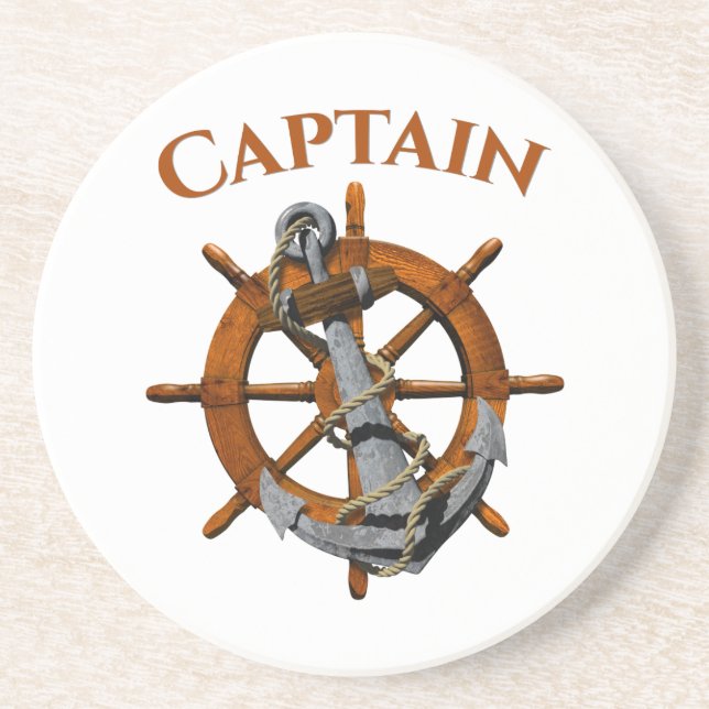 Captain And Nautical Anchor Coaster (Front)