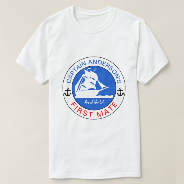 Captain Anderson's First Mate funny customisable T-Shirt (Design Front)