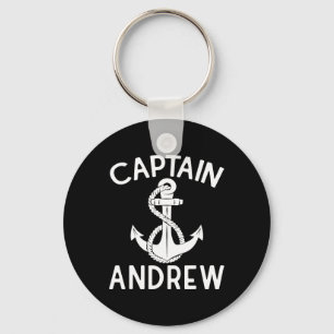 Captain Andrew Boating Boat Yacht Ship Anchor Key Ring
