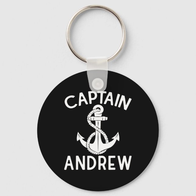 Captain Andrew Boating Boat Yacht Ship Anchor  Key Ring (Front)