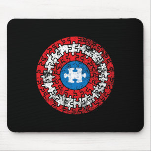 Captain Autism Aspergers Awareness Superhero Puzzl Mouse Pad