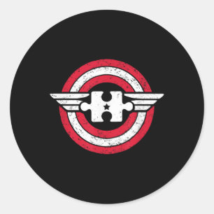 Captain Autism Awareness Superhero  Classic Round Sticker