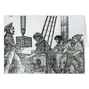 Captain Avery receiving three chests of Treasure