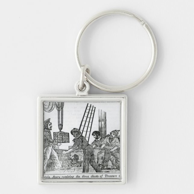 Captain Avery receiving three chests of Treasure Key Ring (Front)