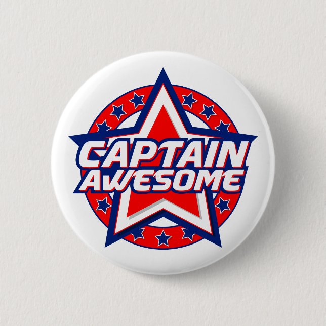 Captain Awesome 6 Cm Round Badge (Front)