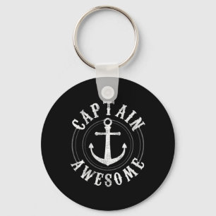 Captain Awesome - Boating Sailing Anchor Nautical  Key Ring