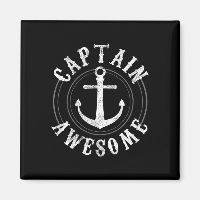 Captain Awesome - Boating Sailing Anchor Nautical  Magnet (Front)