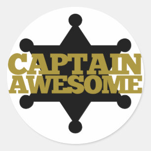 Captain Awesome Classic Round Sticker