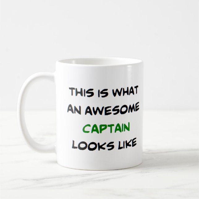 captain, awesome coffee mug (Left)