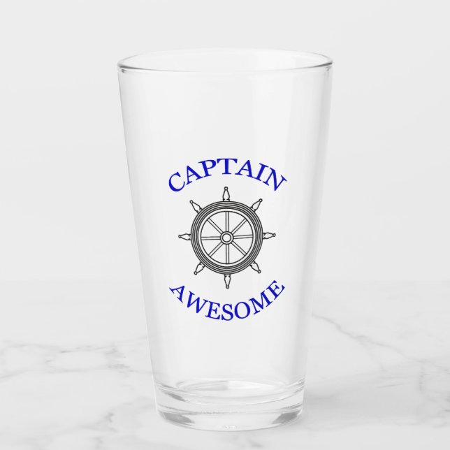 “Captain Awesome” Glass (Front)