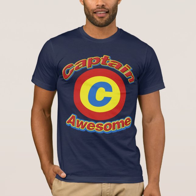 Captain Awesome Men's Dark Shirt (Front)