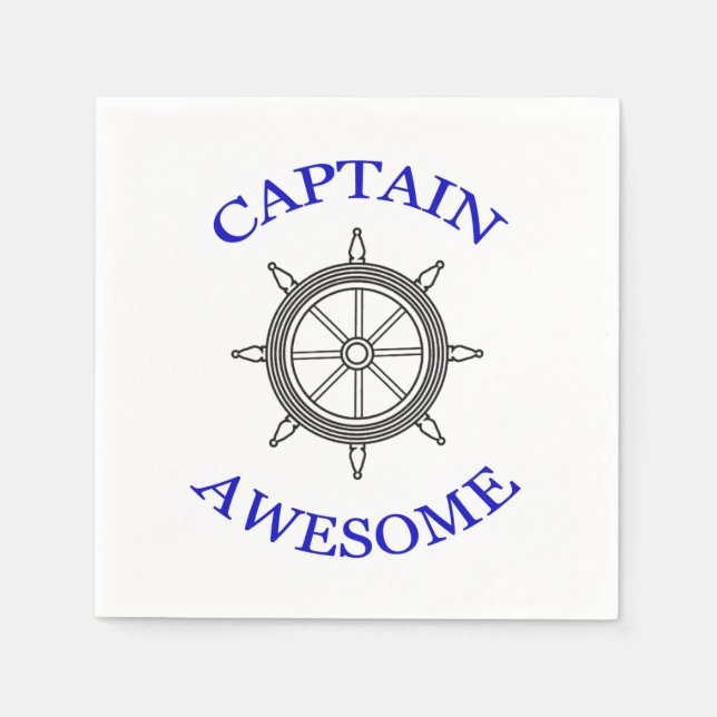 "CAPTAIN AWESOME" Paper Napkins (Front)