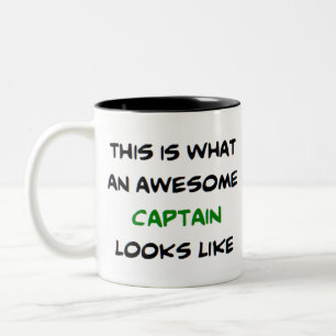 captain, awesome Two-Tone coffee mug