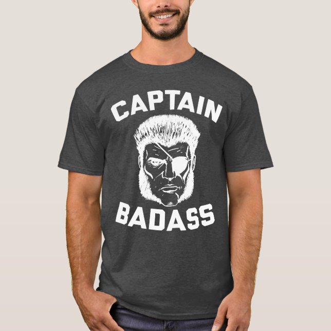 Captain Badass Charcoal Heather T-Shirt (Front)