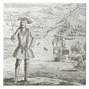 Captain Bartholomew Roberts (1682-1722) with two s Tile