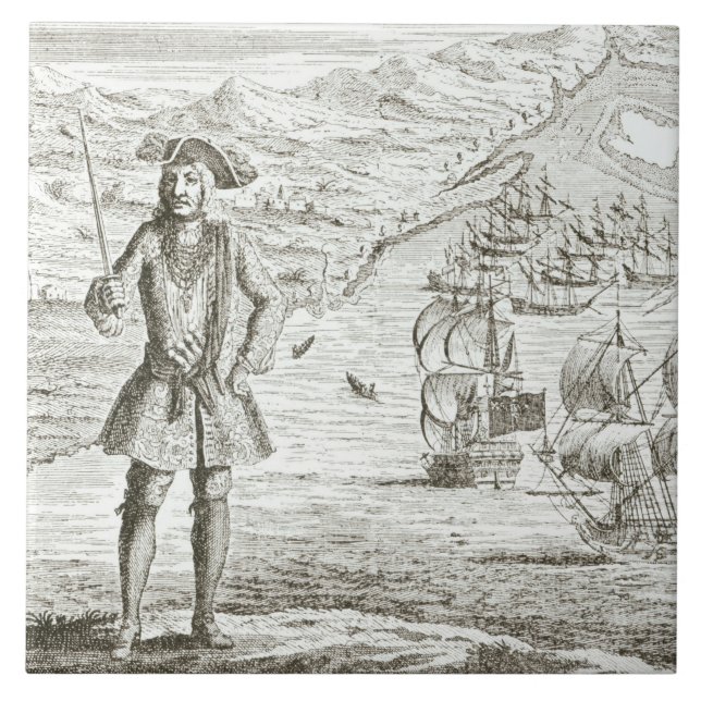 Captain Bartholomew Roberts (1682-1722) with two s Tile (Front)