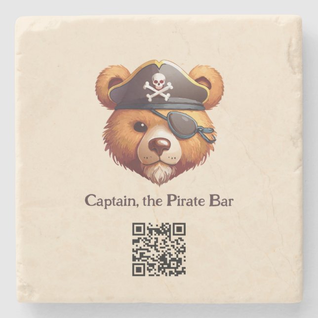 Captain Bear Stone Coaster (Front)