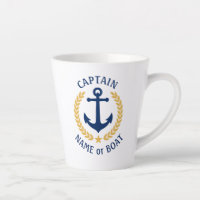 Captain Boat Name Anchor Gold Laurel Star