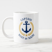 Captain Boat Name Anchor Gold Style Laurel Star