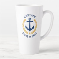 Captain Boat Name Anchor Gold Style Laurel Star