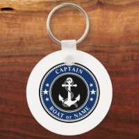 Captain Boat Name Anchor Rope Stars Photo Back