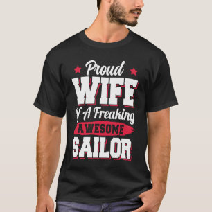 Captain Boat Sailing Navy Boating Sailor Wife T-Shirt