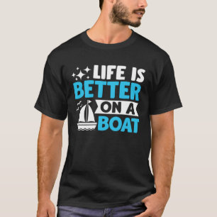 Captain Boater Boating Pontoon  on a Boat T-Shirt
