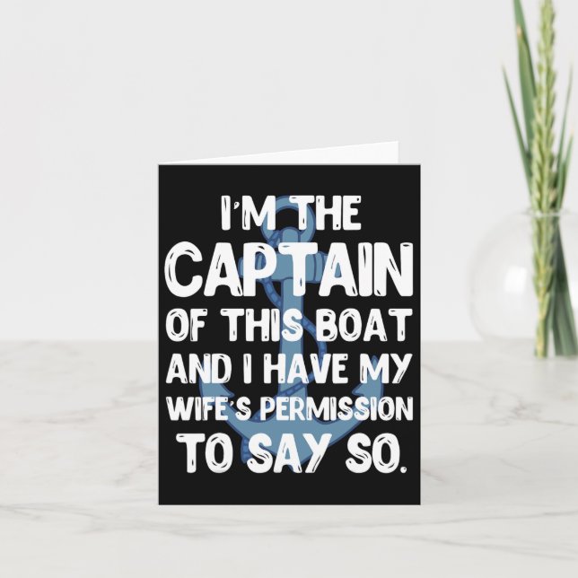 Captain Boater Boating Pontoon Summer Vacation Gif Card (Front)