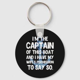 Captain Boater Boating Pontoon Summer Vacation Gif Key Ring