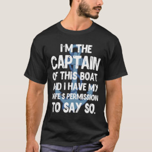 Captain Boater Boating Pontoon Summer Vacation Gif T-Shirt