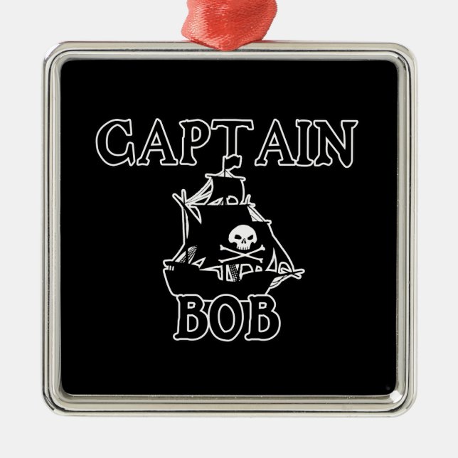 Captain Bob (Pirate Ship) Metal Tree Decoration (Front)