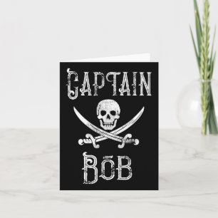 Captain Bob - Vintage Personalised Pirate Boating  Card