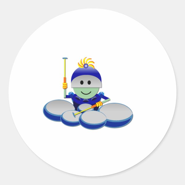 Captain Bok the Quads Space Guy From Outer Space Classic Round Sticker (Front)