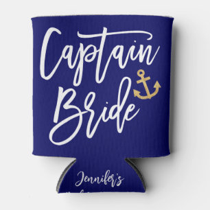 Captain Bride Nautical Bachelorette Party Can Cooler