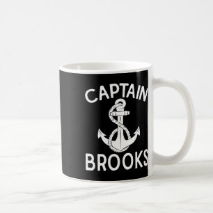 Captain Brooks Boating Yacht Anchor Boat Ship Coffee Mug