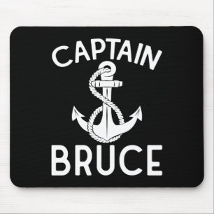 Captain Bruce Ship Yacht Boating Boat Anchor  Mouse Pad