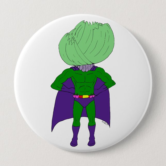 Captain Cabbage  10 Cm Round Badge (Front)
