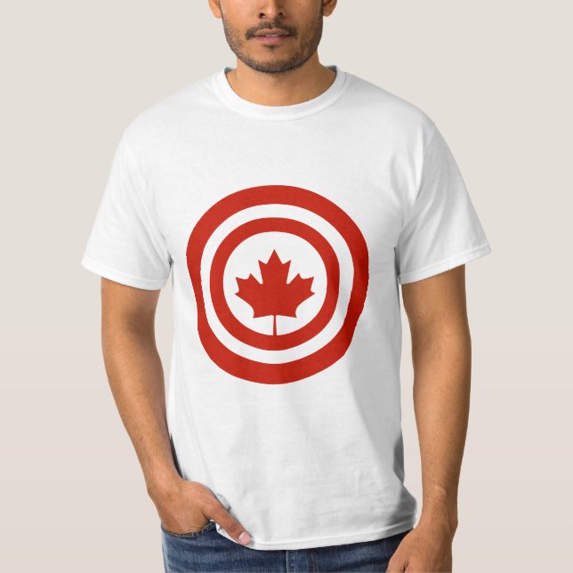 Captain Canada Superhero Shield Parody T-Shirt (Front)