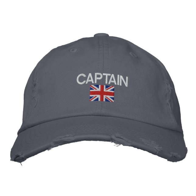 Captain - Captain Logo Union Jack Sailing Embroidered Hat (Front)