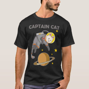 Captain Cat Planet Astronaut Tourist Space Cat T-Shirt