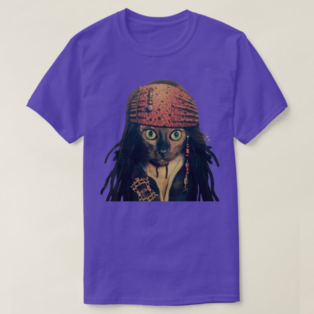 Captain Cat Sparrow Funny Cat Gift  T-Shirt (Design Front)